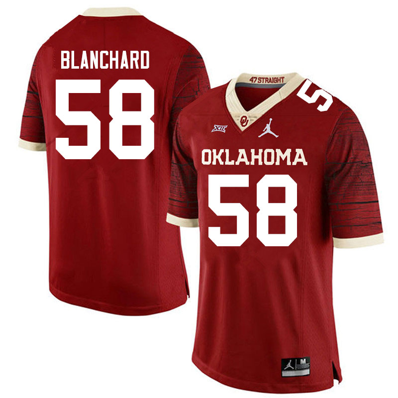 Men #58 Caden Blanchard Oklahoma Sooners Jordan Brand Limited College Football Jerseys Sale-Crimson - Click Image to Close
